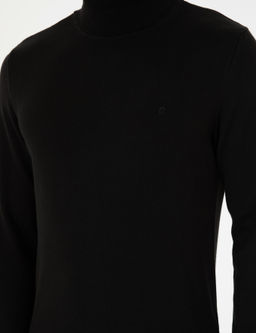 Siyah Slim Fit Bal_k__ Yaka Basic Triko Kazak - Pierre cardin фото 7