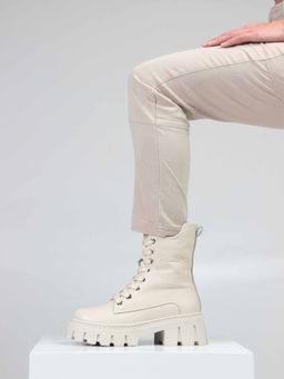 Ботинки 346.чанкиbe. Бежевый макс/Байка