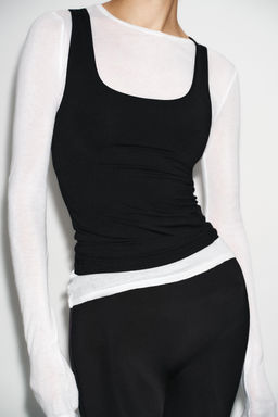 WIDE STRAP POLYAMIDE VEST TOP - Zara фото 37