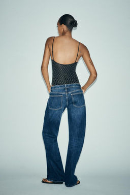 POLYAMIDE BODYSUIT WITH RHINESTONES - Zara фото 5