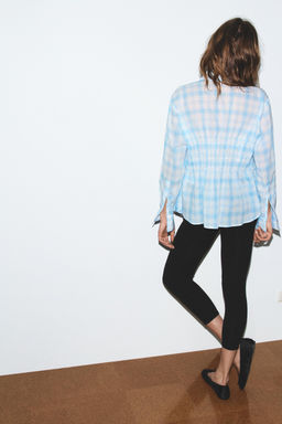 CHECK SHIRT WITH ELASTIC TRIMS - Zara фото 10
