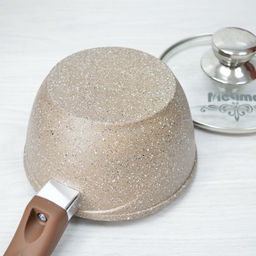 Ковш 1,2л АП Гранит brown с несъемной ручкой и стеклянной крышкой арт. 81806 /Мечта/  фото 4