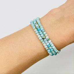 Бусины для украшений из Ларимара (130 бусин)