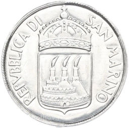 Монета 5 лир 1973 года Сан-Марино