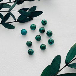 Бусины для украшений из Хризоколлы в Малахите (10 шт)