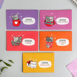 Конверты, набор Открой, когда..., 11?7 см