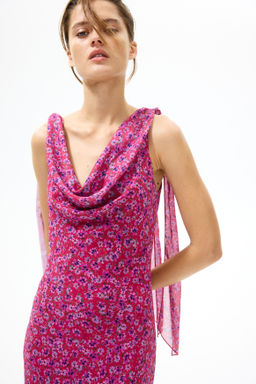 Vestido con escote drapeado y tirantes de lazo - H&m фото 4