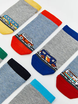 Desenli Erkek ?ocuk Patik ?orap 7li