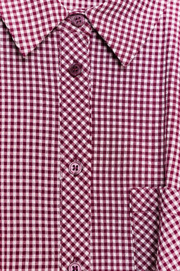 CAMISA GLOBO CUADRO VICHY / Granate - Zara фото 8