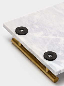 Поднос Magistro Marble, мрамор, 38.2×18.2 см, белый