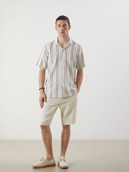 Regular Fit K?sa Kollu ?izgili Arm?rl? Erkek G?mlek