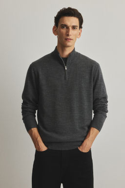 Jersey en lana merino con cremallera Regular Fit - H&m фото 6