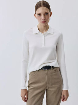 K13012 Джемпер поло (вязаный трикотаж) БЕЛЫЙ