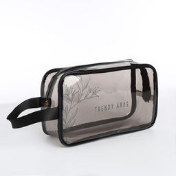 Косметичка ПВХ L-б/н Trendy, 25*8*15, отд на молнии, черный