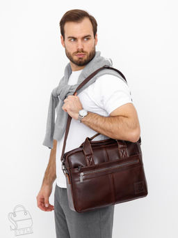 Портфель мужской кожаный 11011Z brown Zinimsk