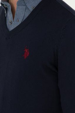 Свитер мужской U.S. Polo Assn темно-синий хлопок  фото 14
