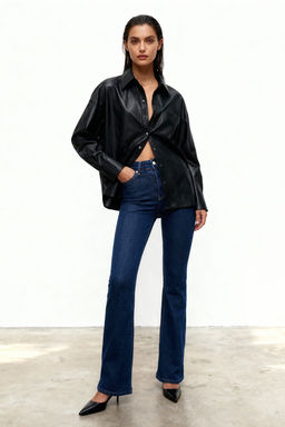 More Sustainable Lacivert Yuksek Bel Comfort/Esnek Flare Jeans TWOSS23JE00063