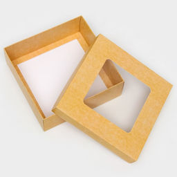 Цена за 5 шт. Коробка подарочная складная, упаковка, крышка - дно, с окном, крафт, 15?15?5 см - UPAK LAND фото 3