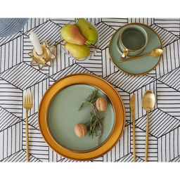 Набор Доляна скатерть 145х200см/салфетки 40х40см 4шт, Тренд бел, 100%пэ, рогожка 200 гр/м  фото 6