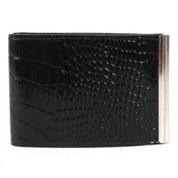 Зажим для купюр Croco-зк-300 (карм на мелочи, 2 кнопки) натуральная кожа черный крокодил (200) 205854  фото 2