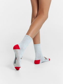 Цена за 5 пар! Носки детские серые с рисунком в виде забавного сурка - Mark formelle фото 3