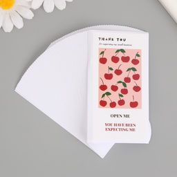Наклейка бумага благодарность Вишня набор 50 шт 10х5 см