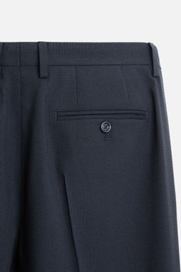 CHECKED TEXTURED WEAVE SUIT TROUSERS - Zara фото 8