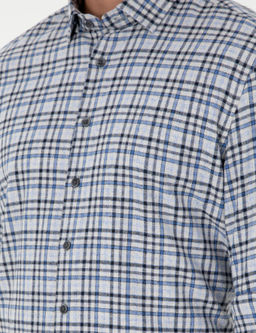 _ndigo Regular Fit Ekose Oduncu Uzun Kollu G_mlek - Pierre cardin фото 7