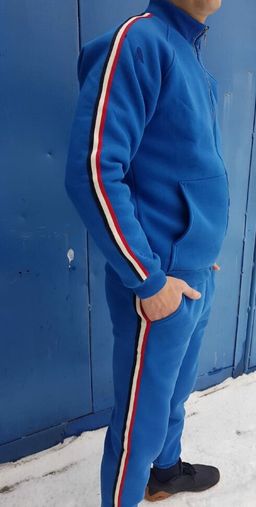 274 Костюм утепленный, василек с лампасом - Knitka wear фото 3