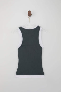 Wardrobe Essentials-Antrasit Cift Katl? Fitted/Vucuda Oturan Kolsuz Esnek Orme Atlet TWOSS26AL00009 - Trendyolmilla фото 7