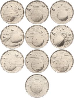 Набор монет 1 куруш 2022 года Турция  Планеты Солнечной системы