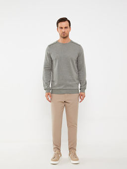 Bisiklet Yaka Uzun Kollu Erkek Sweatshirt