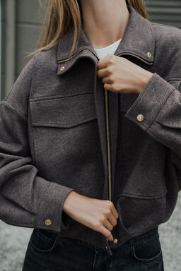 HIGH-NECK BOMBER JACKET - Zara фото 18