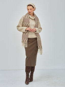 В составе шерсть и кашемир! теплый двусторонний палантин - Tantino фото 3