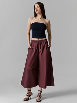 Брюки кюлоты женские бордовые