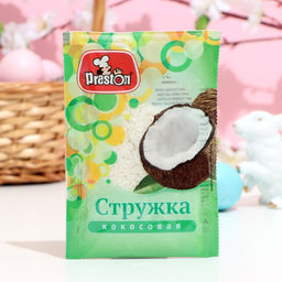 Цена за 5 шт. Кокосовая стружка белая Preston, 40 г