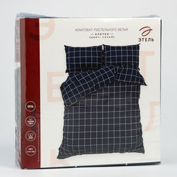 Постельное бельё Этель евро Клетка цвет синий 200х215, 220х240, 50х70-2 шт, бязь, 125 г/м2  фото 17