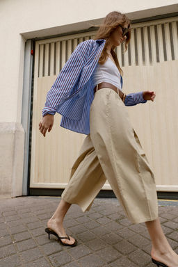 PANTAL?N CULOTTE CINTUR?N / Camel medio - Zara фото 4