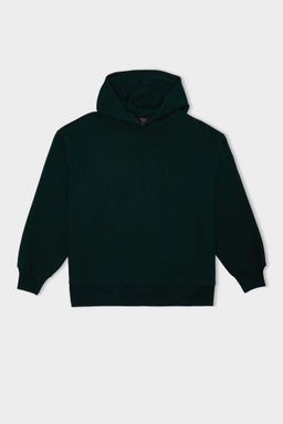 Женская толстая повседневная базовая однотонная толстовка с капюшоном свободного покроя