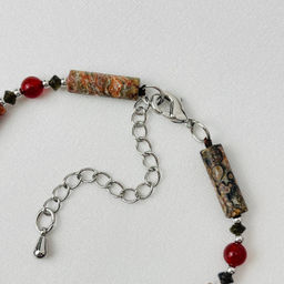 Браслет из леопардовой Яшмы,Сердолика и Обсидиана