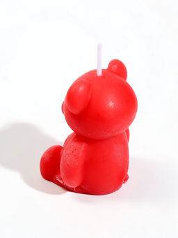 Цена за 2 шт. Свеча декоративная «Мишка», 5×4.3×6.5 см, 4 ч, красный
