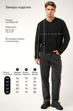 Мужской лонгслив на пуговицах Happyfox