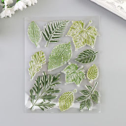 Цена за 10 шт. Штамп для творчества силиконовый «Листья» 14×18 см