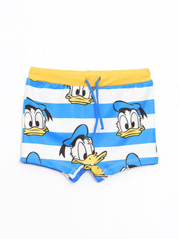 UV Korumal? Beli Lastikli Duffy Duck Bask?l? Erkek Bebek Deniz ?ortu