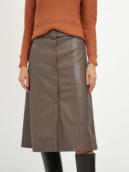 юбка из эко-кожи на пуговицах - Glenfield фото 3