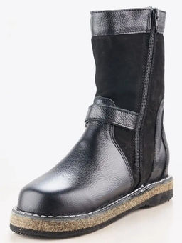 Монголки подростковые черные, войлочная подошва