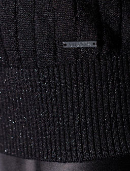 Джемпер с коротким рукавом тонкой вязки из вискозы с люрексом - Vilatte фото 5