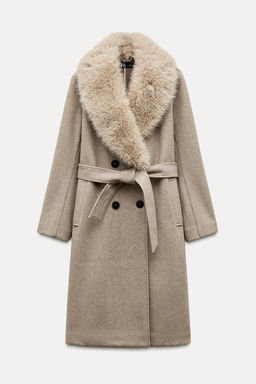 FAUX FUR LAPEL COAT - Zara фото 3