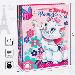 Пакет подарочный «С днём рождения», 31 × 40 × 11.5 см