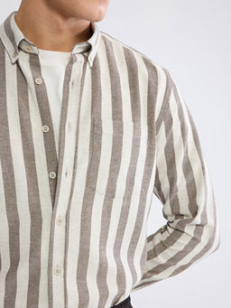 Regular Fit ?izgili Erkek G?mlek